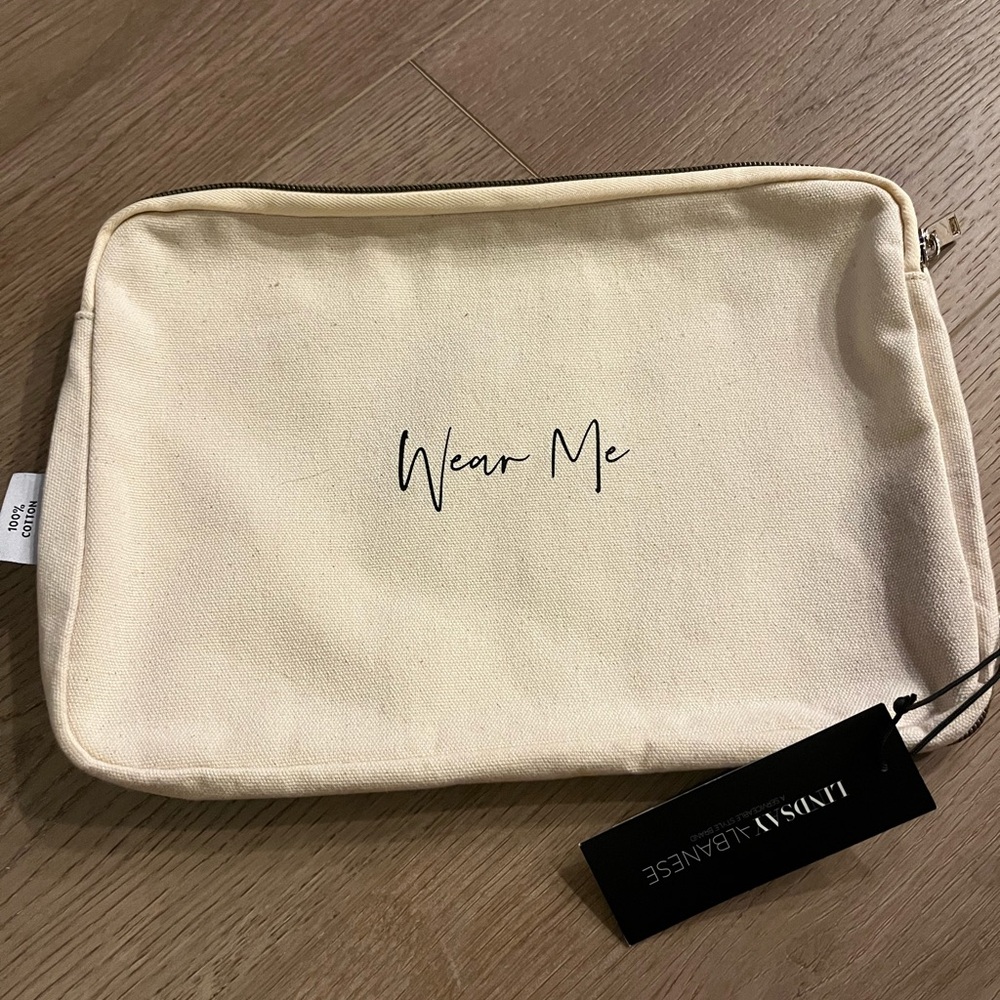 Cream Canvas Cosmetic Bag